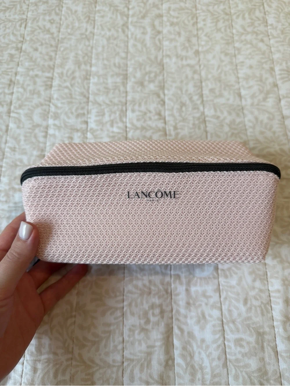 Lancôme Pink Textured Travel Cosmetic Bag